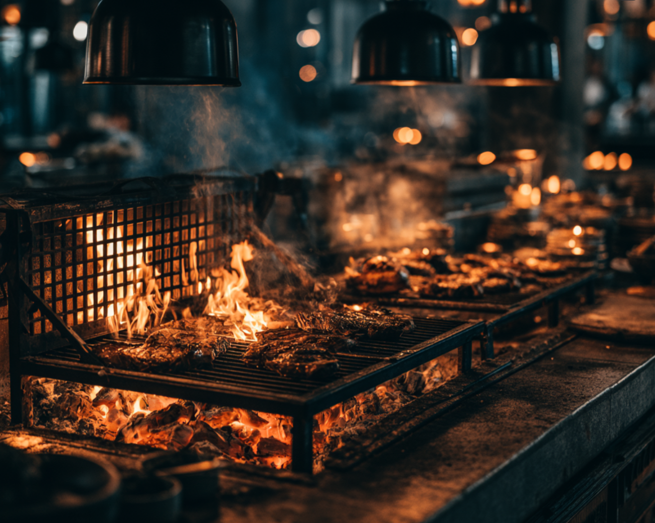 Interior de BESTIA — cocina abierta