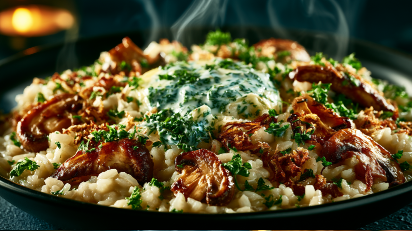 El Sobreviviente — risotto de hongos silvestres