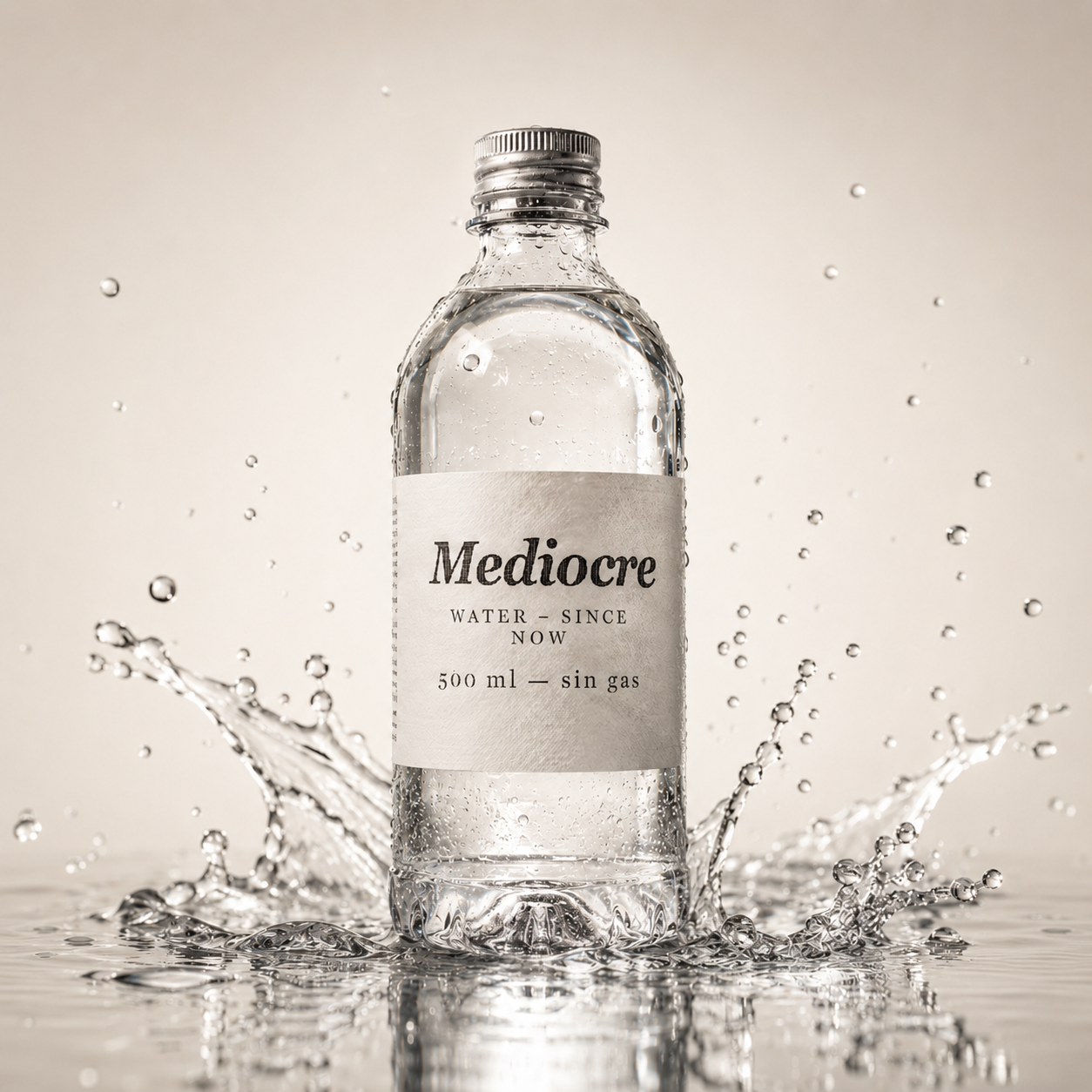 Mediocre — botella de agua mineral natural